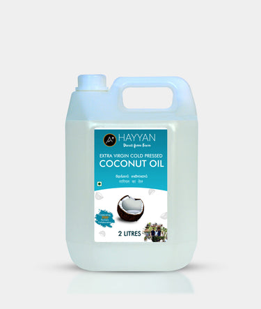 HAYYAN Extra Virgin Cold Pressed Unrefined Coconut Oil ( Wet centrifuged process ) - 2 Litres HAYYAN Extra Virgin Cold Pressed Unrefined Coconut Oil ( Wet centrifuged process ) - 2 Litres
