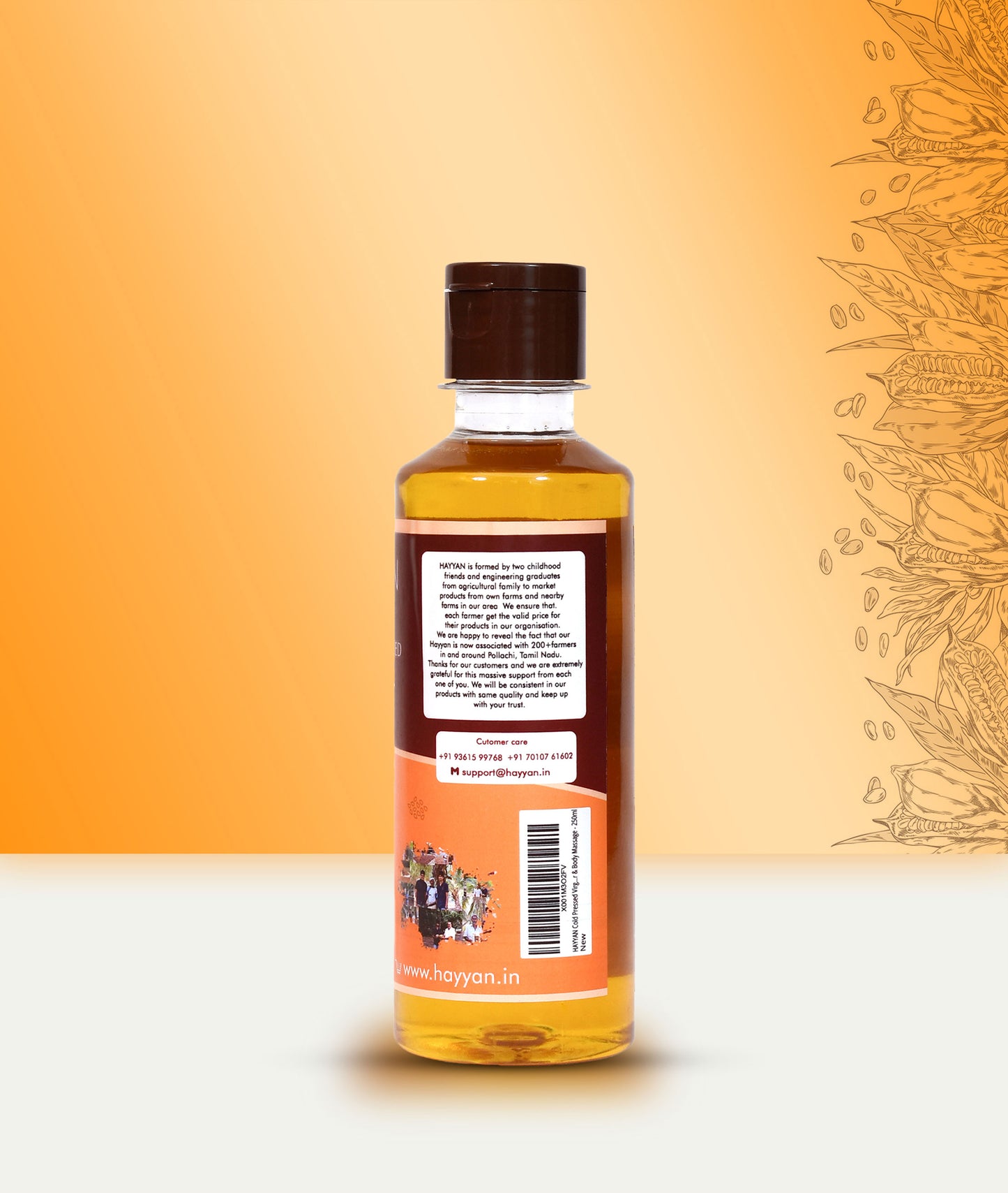 HAYYAN Cold Pressed sesame Oil - 250 ml