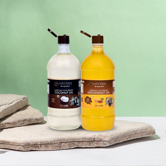 Combo of 1 litre Coconut Oil, 1 litre Groundnut Oil