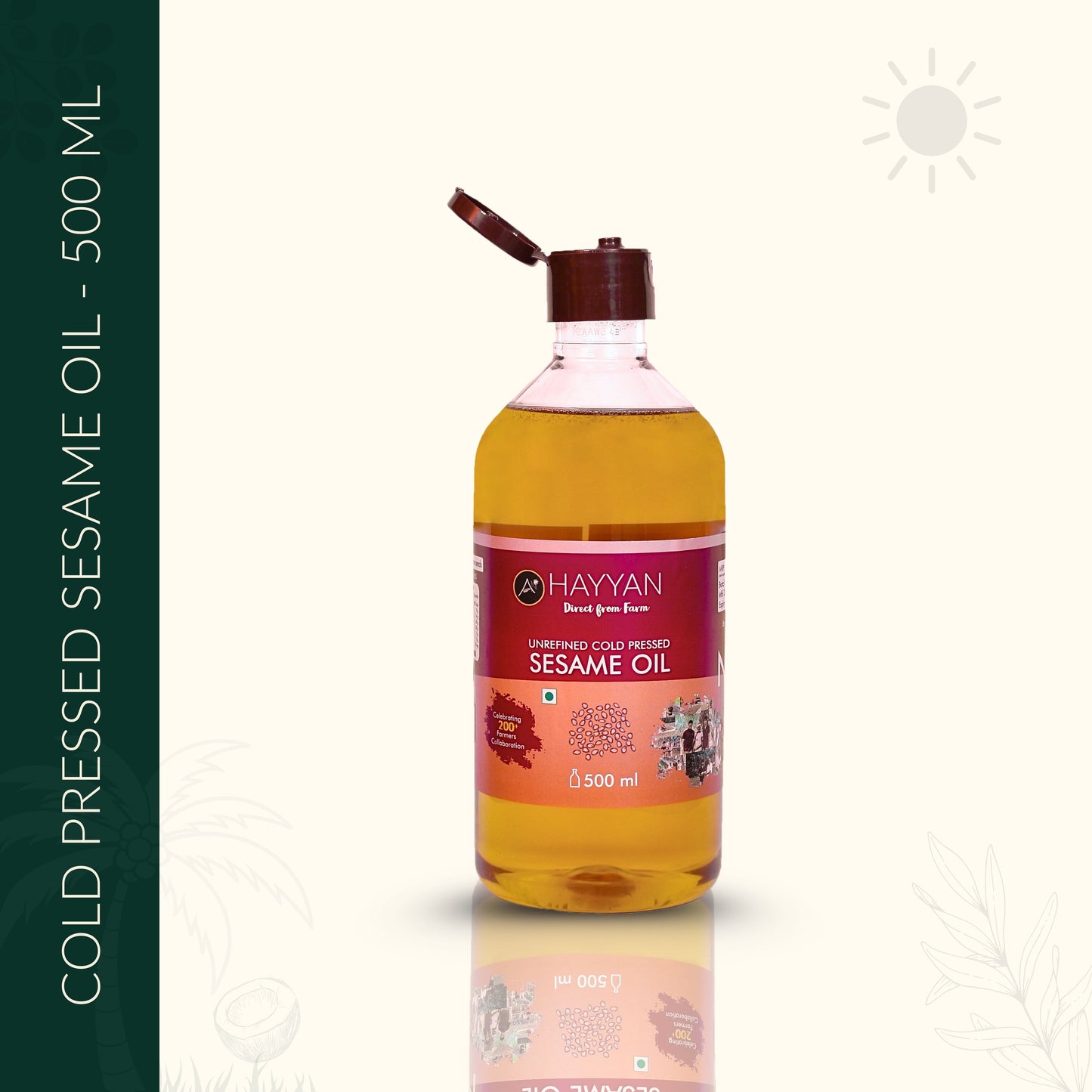 HAYYAN Cold Pressed sesame Oil - 500 ml
