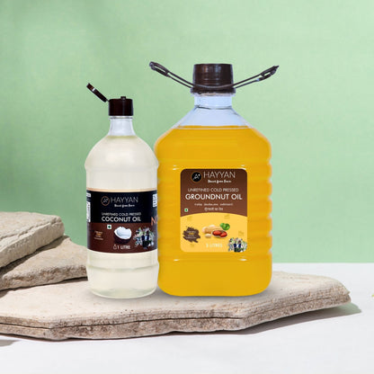 Combo of 3 litre Groundnut Oil, 1 litre Coconut Oil,