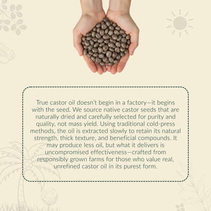 HAYYAN Cold Pressed Virgin Castor Oil - for Healthy Hair , Skin & Cooking - 500 ml