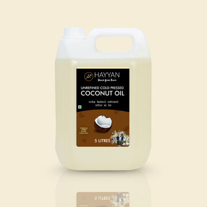 HAYYAN Cold Pressed Unrefined Own Farm Coconut Oil ( Chekku / Ghani ) - 500 ml