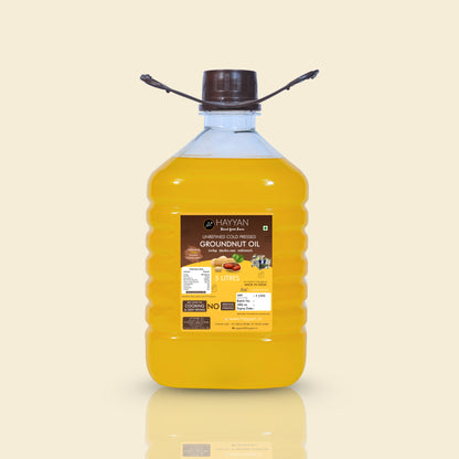 HAYYAN Cold Pressed Unrefined Groundnut/Peanut Oil ( Chekku / Ghani ) - 1 Litre