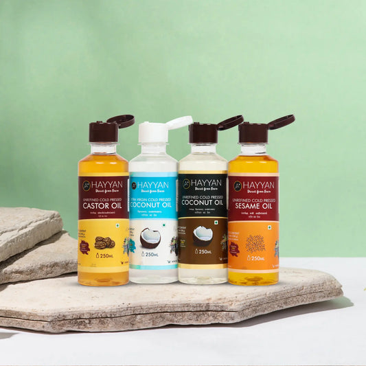 Mini Essentials Pack (Coconut 250ml + VCO 250ml + Sesame 250ml + Castor 250ml)