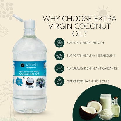HAYYAN Organic Extra Virgin Coconut Oil - 500 ml