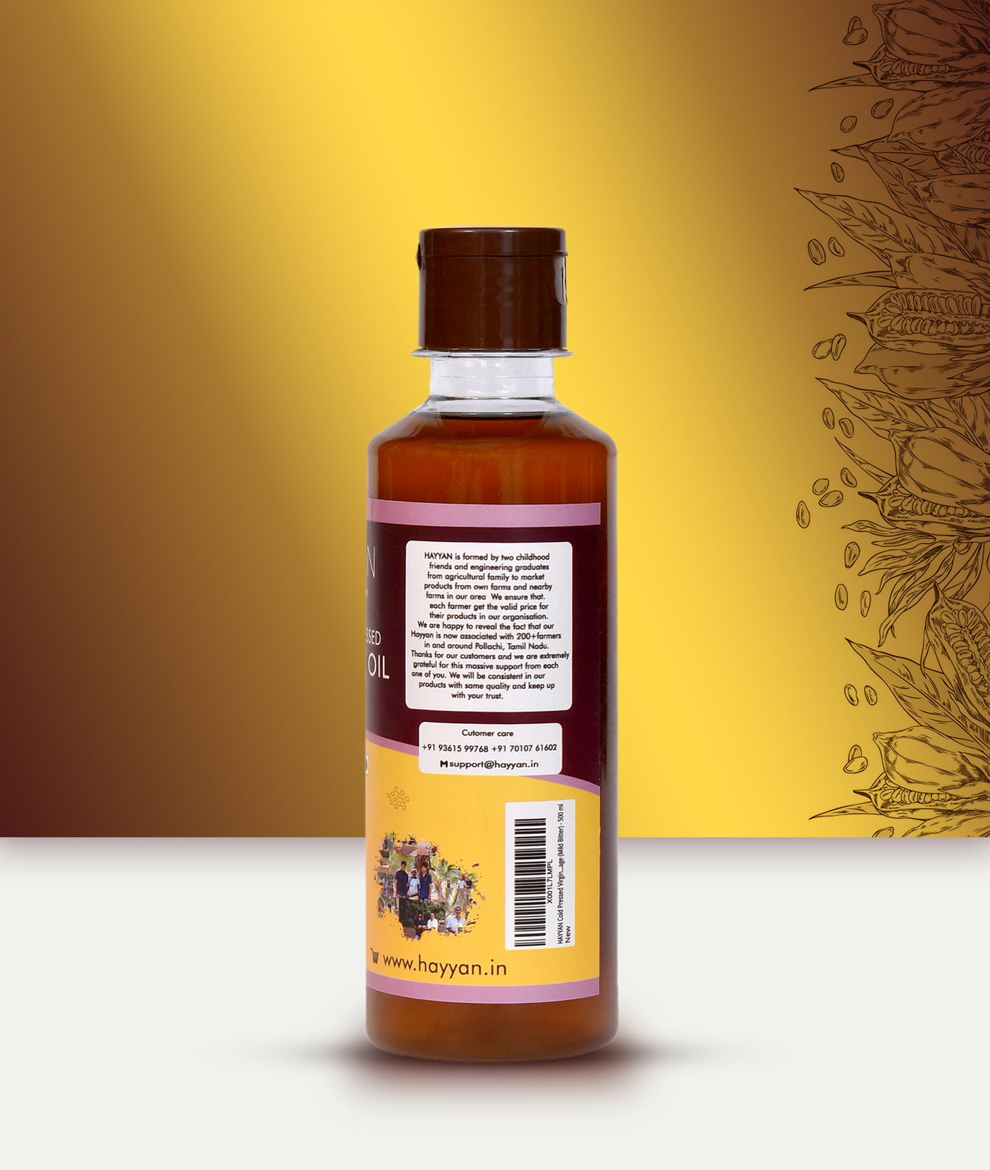 HAYYAN Cold Pressed black sesame Oil - 250 ml