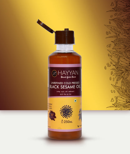 HAYYAN Cold Pressed black sesame Oil - 250 ml
