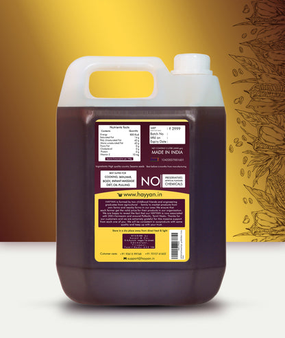 HAYYAN Cold Pressed black sesame Oil - 5 Litre