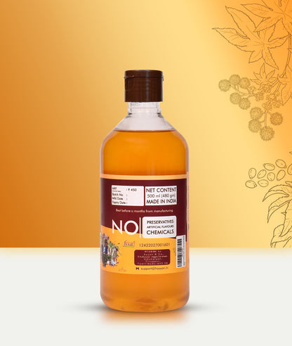 HAYYAN Cold Pressed Virgin Castor Oil - for Healthy Hair , Skin & Cooking - 500 ml