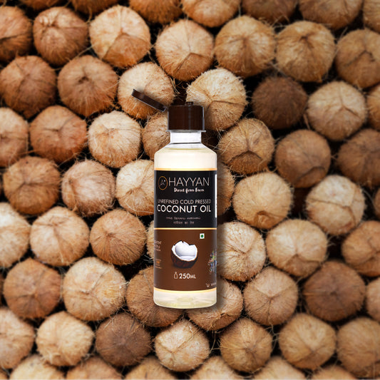 HAYYAN Cold Pressed Unrefined Own Farm Coconut Oil ( Chekku / Ghani ) - 250 Ml