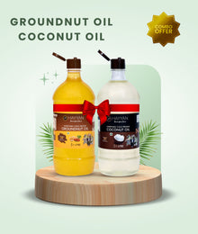 Combo of 1 litre Coconut Oil, 1 litre Groundnut Oil
