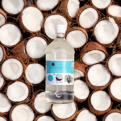HAYYAN Extra Virgin Cold Pressed Unrefined Coconut Oil from Coconut Milk - 1 Litre