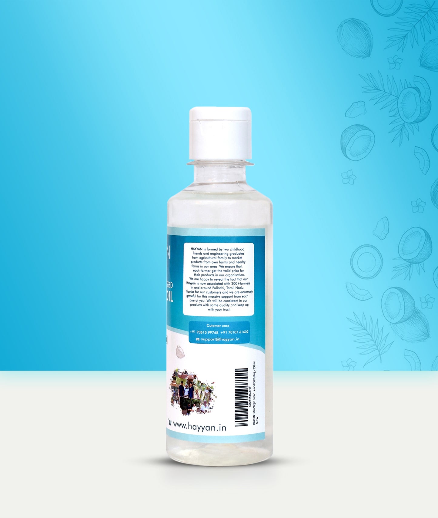HAYYAN Extra Virgin Cold Pressed Unrefined Coconut Oil from Coconut Milk - 250 ml