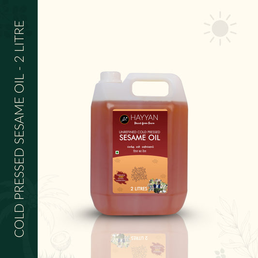 HAYYAN Cold Pressed Sesame Oil / Gingelly Oil / Til Ka Oil – 2 Litre