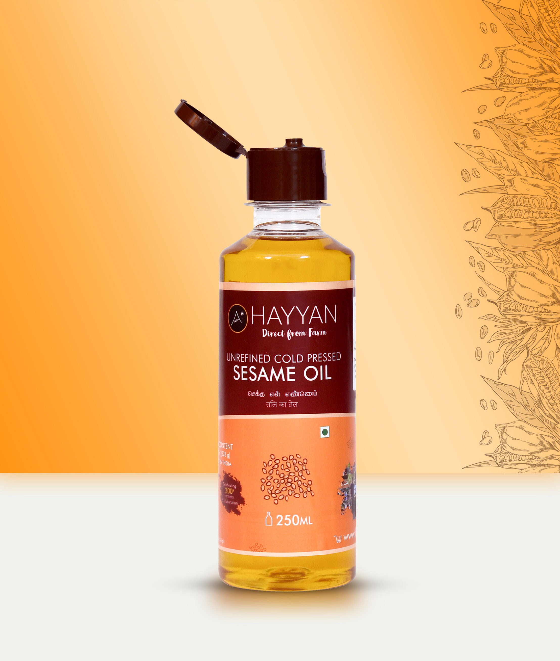 HAYYAN Cold Pressed sesame Oil - 250 ml
