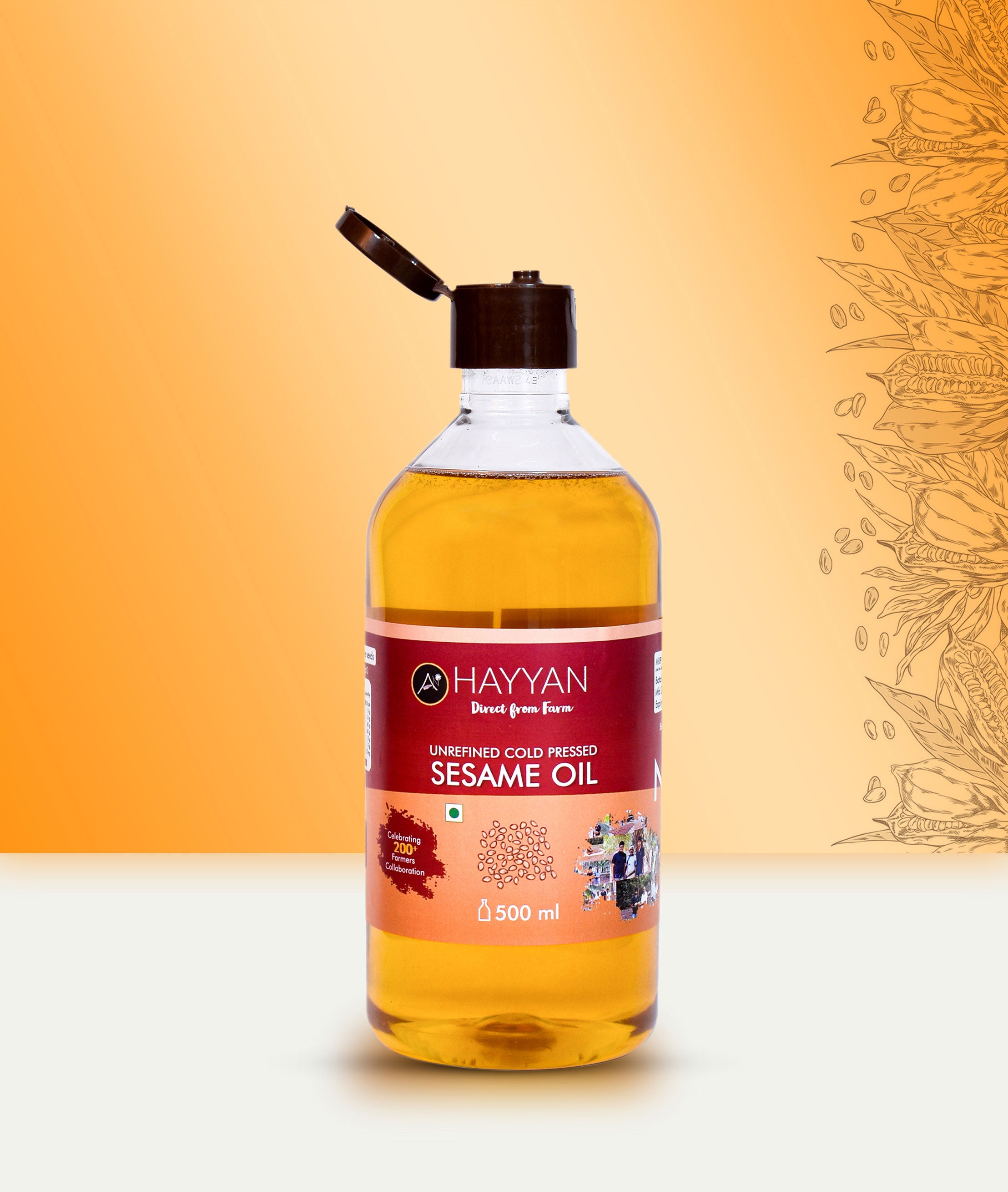 HAYYAN Cold Pressed sesame Oil - 500 ml