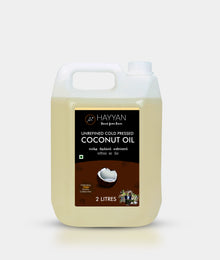 HAYYAN Cold Pressed Unrefined Own Farm Coconut Oil ( Chekku / Ghani ) - 2 Litres