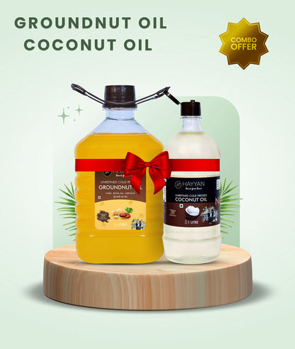 Combo of 3 litre Groundnut Oil, 1 litre Coconut Oil,