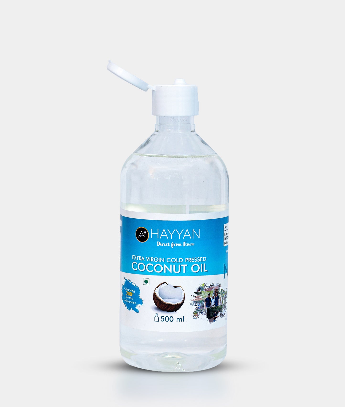 HAYYAN Organic Extra Virgin Coconut Oil - 500 ml