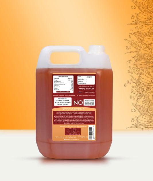 HAYYAN Cold Pressed Sesame Oil / Gingelly Oil / Til Ka Oil – 2 Litre