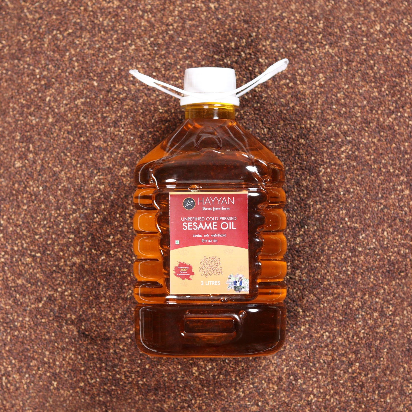 HAYYAN Cold Pressed Sesame Oil / Gingelly Oil / Til Ka Oil - 3 Litre