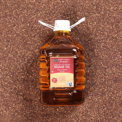 HAYYAN Cold Pressed Sesame Oil / Gingelly Oil / Til Ka Oil - 3 Litre
